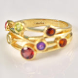 Ellibelle Jewellery Multi Gemstone 9ct Gold Bubble Ring