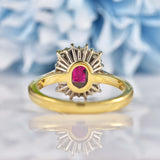 Ellibelle Jewellery Natural Ruby & Diamond 18ct Gold Cluster Engagement Ring