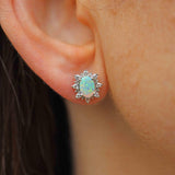 Ellibelle Jewellery Opal & Diamond 18ct White Gold Stud Earrings