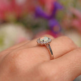 Ellibelle Jewellery Opal & Diamond White Gold Oval Cluster Ring