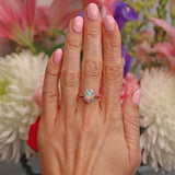 Ellibelle Jewellery Opal & Diamond White Gold Oval Cluster Ring