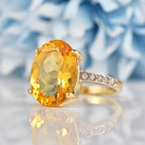 Ellibelle Jewellery Oval Citrine & Diamond 9ct Gold Dress Ring (4.80ct)