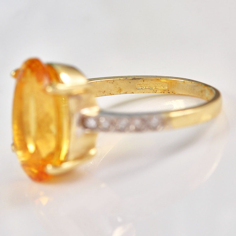 Ellibelle Jewellery Oval Citrine & Diamond 9ct Gold Dress Ring (4.80ct)