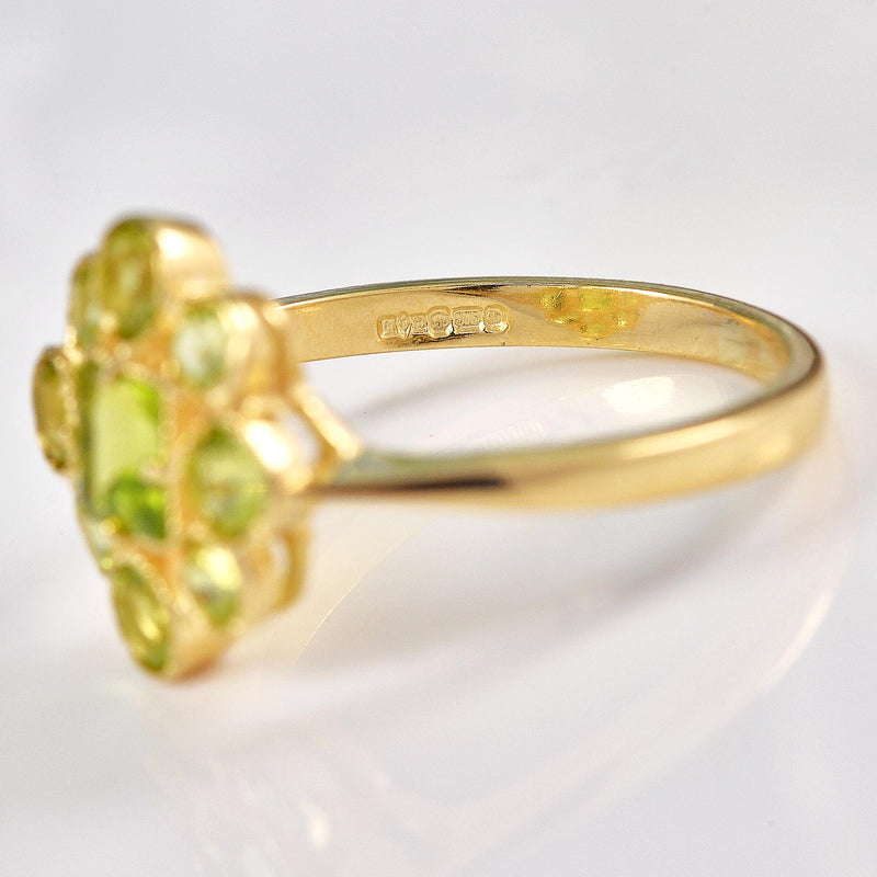 Ellibelle Jewellery Peridot 9ct Gold Cluster Ring