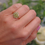 Ellibelle Jewellery Peridot 9ct Gold Cluster Ring