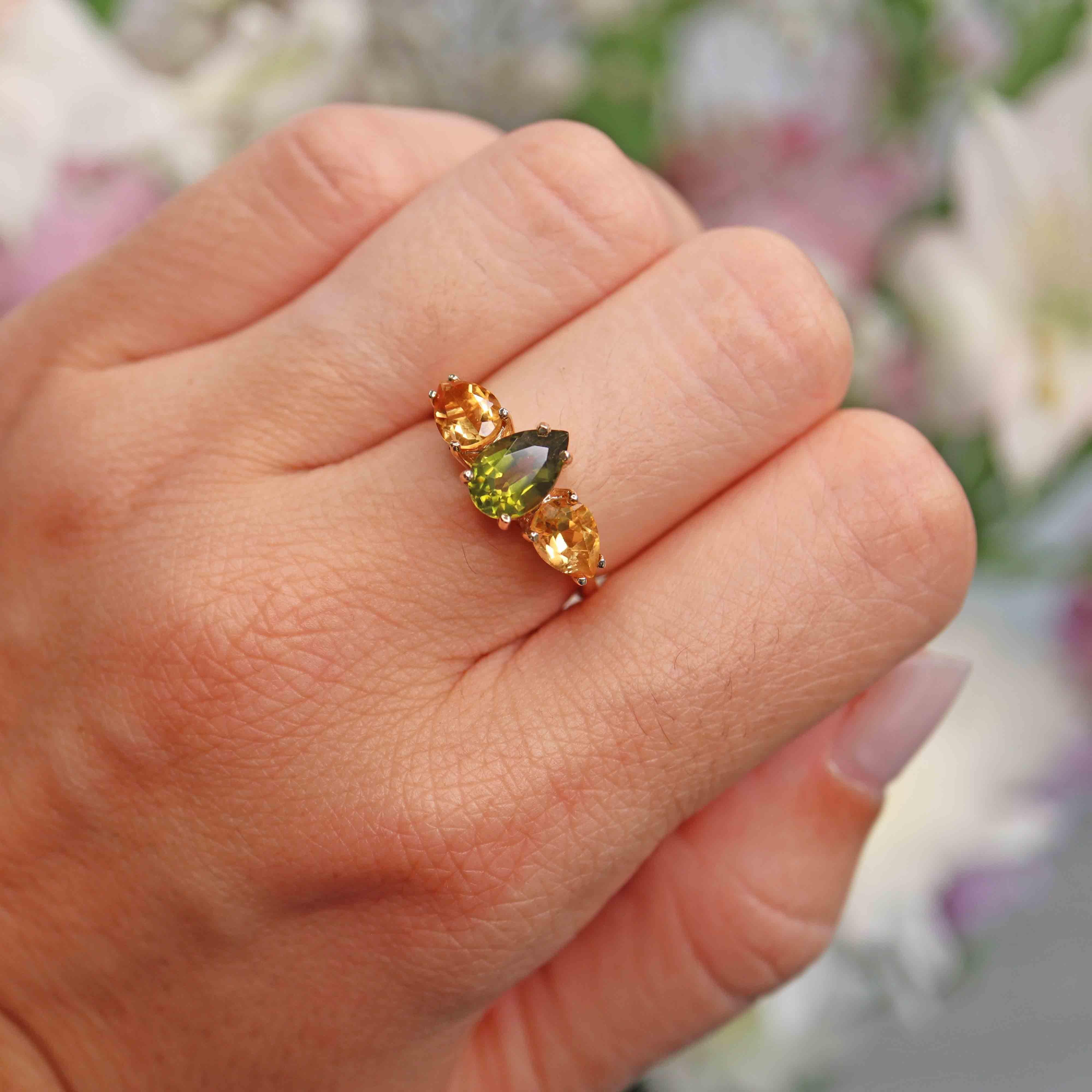 Bague Citrine et or 18 kt vintage 1960 1970 Bague Citrine et or 18 kt vintage 1960 1970