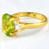 Ellibelle Jewellery Peridot & Diamond 18ct Gold Three-Stone Trilogy Ring (5.13cts)