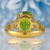 Ellibelle Jewellery Peridot & Diamond 18ct Gold Three-Stone Trilogy Ring (5.13cts)
