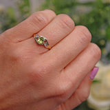 Ellibelle Jewellery Peridot & Diamond 9ct Gold Crossover Engagement Ring