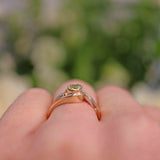 Ellibelle Jewellery Peridot & Diamond 9ct Gold Crossover Engagement Ring