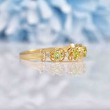 Ellibelle Jewellery Peridot & Diamond 9ct Gold Filigree Stacking Band Ring