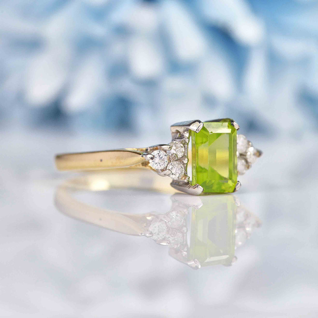 Peridot and deals diamond band