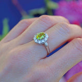 Ellibelle Jewellery Peridot & Diamond Platinum Oval Cluster Ring (1.25cts)