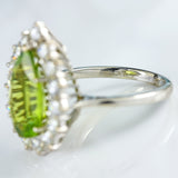 Ellibelle Jewellery Peridot & Diamond Platinum Pear-Shaped Cluster Ring (4.10cts)