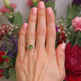 Ellibelle Jewellery Peridot & Diamond Platinum Three-Stone Engagement Ring (2.20cts)