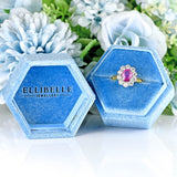 Ellibelle Jewellery Pink Sapphire & Diamond 18ct Gold Cluster Engagement Ring (1.35cts)