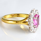 Ellibelle Jewellery Pink Sapphire & Diamond 18ct Gold Cluster Engagement Ring (1.35cts)