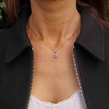Ellibelle Jewellery Pink Sapphire & Diamond 18ct White Gold Cluster Pendant Necklace
