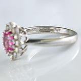 Ellibelle Jewellery Pink Sapphire & Diamond 18ct White Gold Oval Cluster Ring