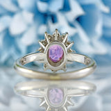 Ellibelle Jewellery Pink Sapphire & Diamond 18ct White Gold Oval Cluster Ring