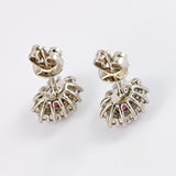 Ellibelle Jewellery Pink Sapphire & Diamond Platinum Cluster Stud Earrings