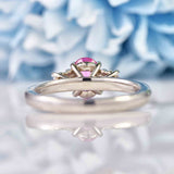 Ellibelle Jewellery Pink Sapphire & Diamond Platinum Oval Three-Stone Engagement Ring (0.93ct)