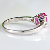 Ellibelle Jewellery Pink Sapphire & Trillion-Cut Diamond Platinum Three-Stone Engagement Ring