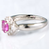 Ellibelle Jewellery Pink Sapphire & Vari-Cut Diamond Platinum Cluster Ring