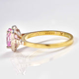 Ellibelle Jewellery Pink Topaz & Diamond 9ct Gold Halo Ring