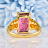 Ellibelle Jewellery Pink Tourmaline & Diamond 18ct Gold Ring