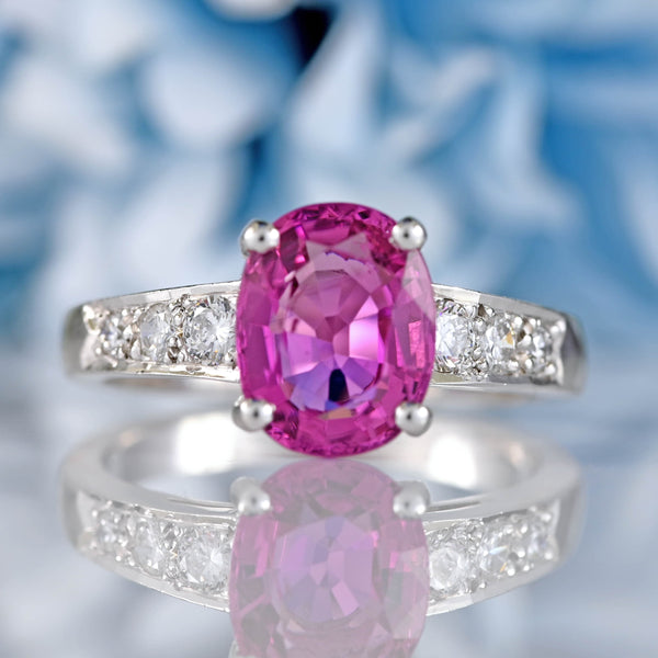 Ellibelle Jewellery Pink Tourmaline & Diamond 18ct White Gold Ring