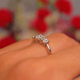 Ellibelle Jewellery Platinum 1 Carat Princess-Cut Diamond Three-Stone Trilogy Ring