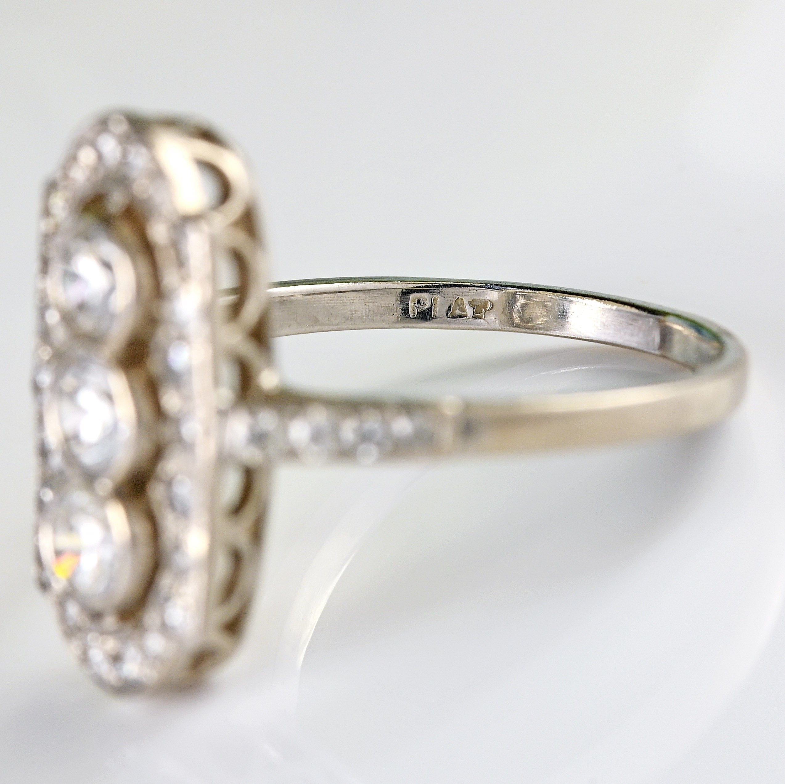 Ellibelle Jewellery Platinum & Diamond Trilogy Cluster Ring (1.00ct)