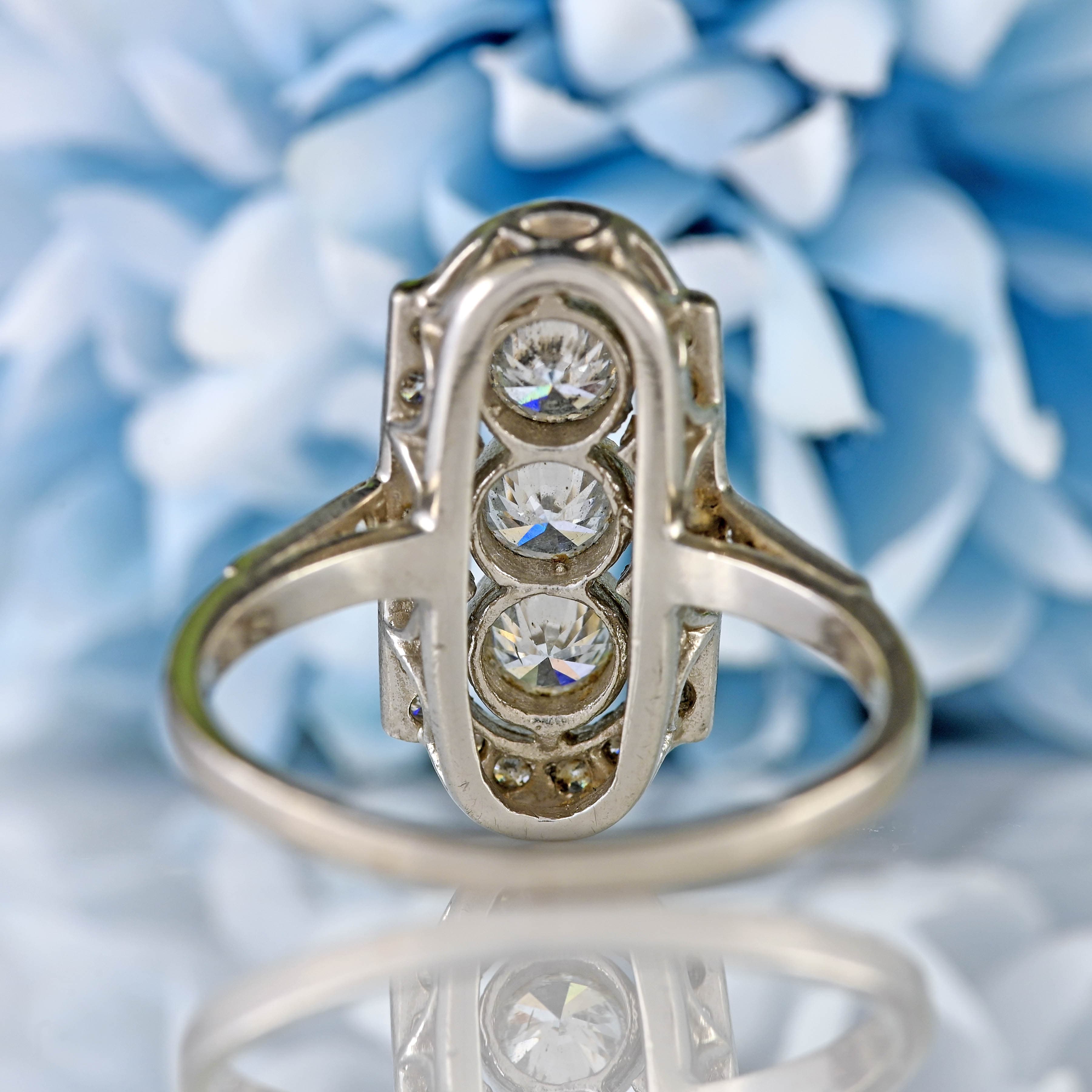 Ellibelle Jewellery Platinum & Diamond Trilogy Cluster Ring (1.00ct)