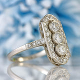 Ellibelle Jewellery Platinum & Diamond Trilogy Cluster Ring (1.00ct)