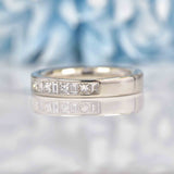 Ellibelle Jewellery Princess & Baguette Diamond Platinum Half Eternity Band Ring (0.70cts)