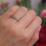Ellibelle Jewellery Princess-Cut Diamond 18ct White Gold Half-Eternity Wedding Band Ring (1.05cts)
