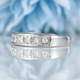 Ellibelle Jewellery Princess-Cut Diamond 18ct White Gold Half-Eternity Wedding Band Ring (1.05cts)