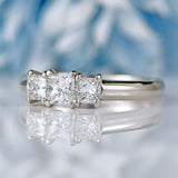 Ellibelle Jewellery Princess-Cut Diamond Platinum Three-Stone Trilogy Ring (0.75cts)