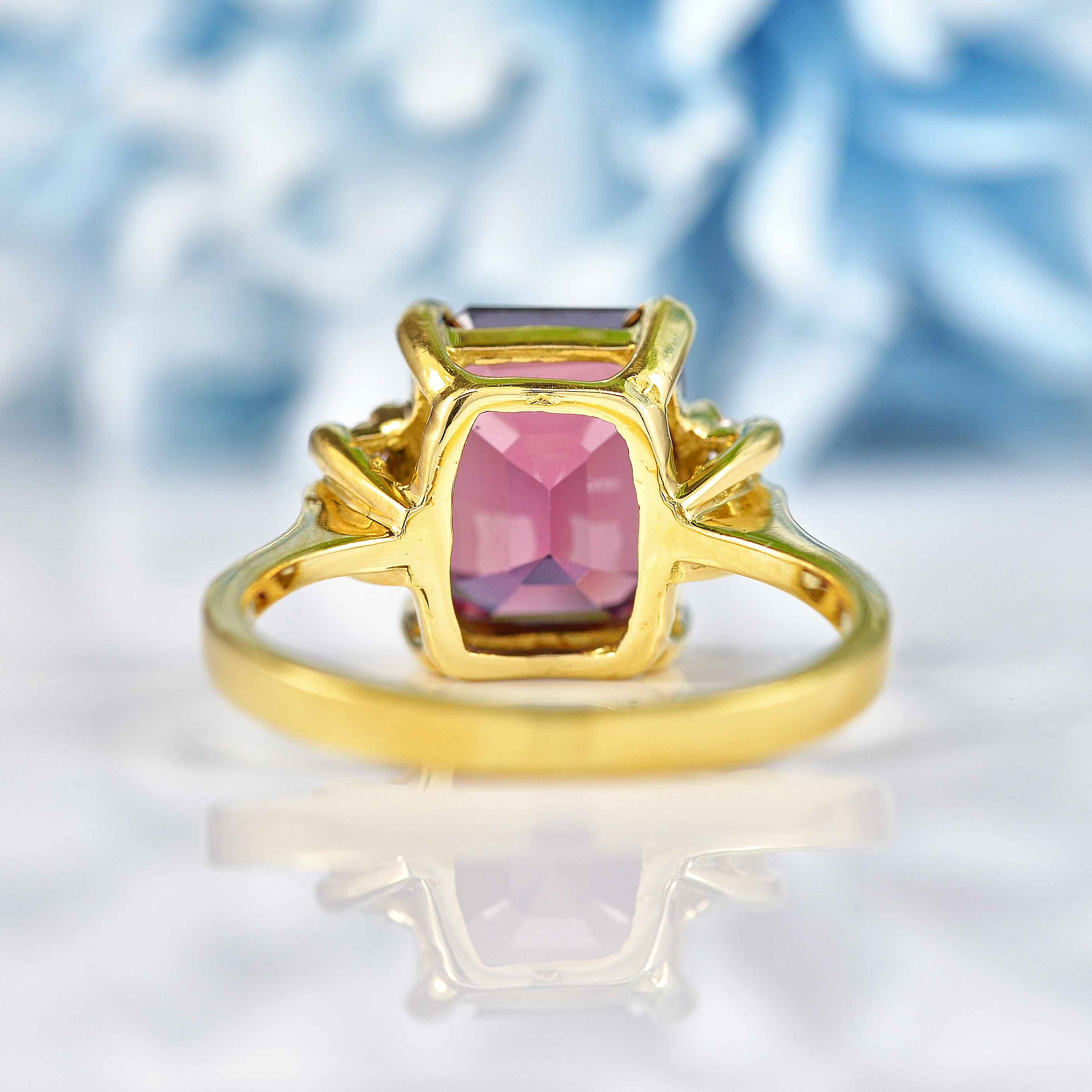 Ellibelle Jewellery Rhodolite Garnet & Diamond 18ct Gold Ring