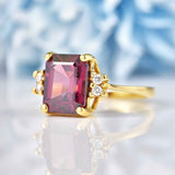 Ellibelle Jewellery Rhodolite Garnet & Diamond 18ct Gold Ring