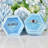Ellibelle Jewellery Rhodolite Garnet & Diamond 9ct Gold Seven-Stone Ring