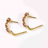 Ellibelle Jewellery Ruby & Diamond 18ct Gold Drop Earrings