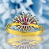 Ellibelle Jewellery Ruby & Diamond 18ct Gold Four-Stone Cluster Ring