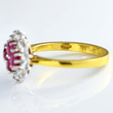 Ellibelle Jewellery Ruby & Diamond 18ct Gold Four-Stone Cluster Ring