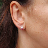 Ellibelle Jewellery Ruby & Diamond 18ct Gold Stud Earrings