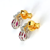 Ellibelle Jewellery Ruby & Diamond 18ct Gold Stud Earrings