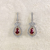 Ellibelle Jewellery Ruby & Diamond 18ct White Gold Pear Drop Earrings