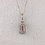 Ellibelle Jewellery Ruby & Diamond 18ct White Gold Pendant Necklace