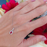 Ellibelle Jewellery Ruby & Diamond 18ct White Gold Pendant Necklace
